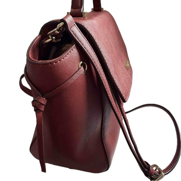 Kate Spade Maroon Leather Way Lilah Top Handle Bag, Card Holder - Picture 7 of 14